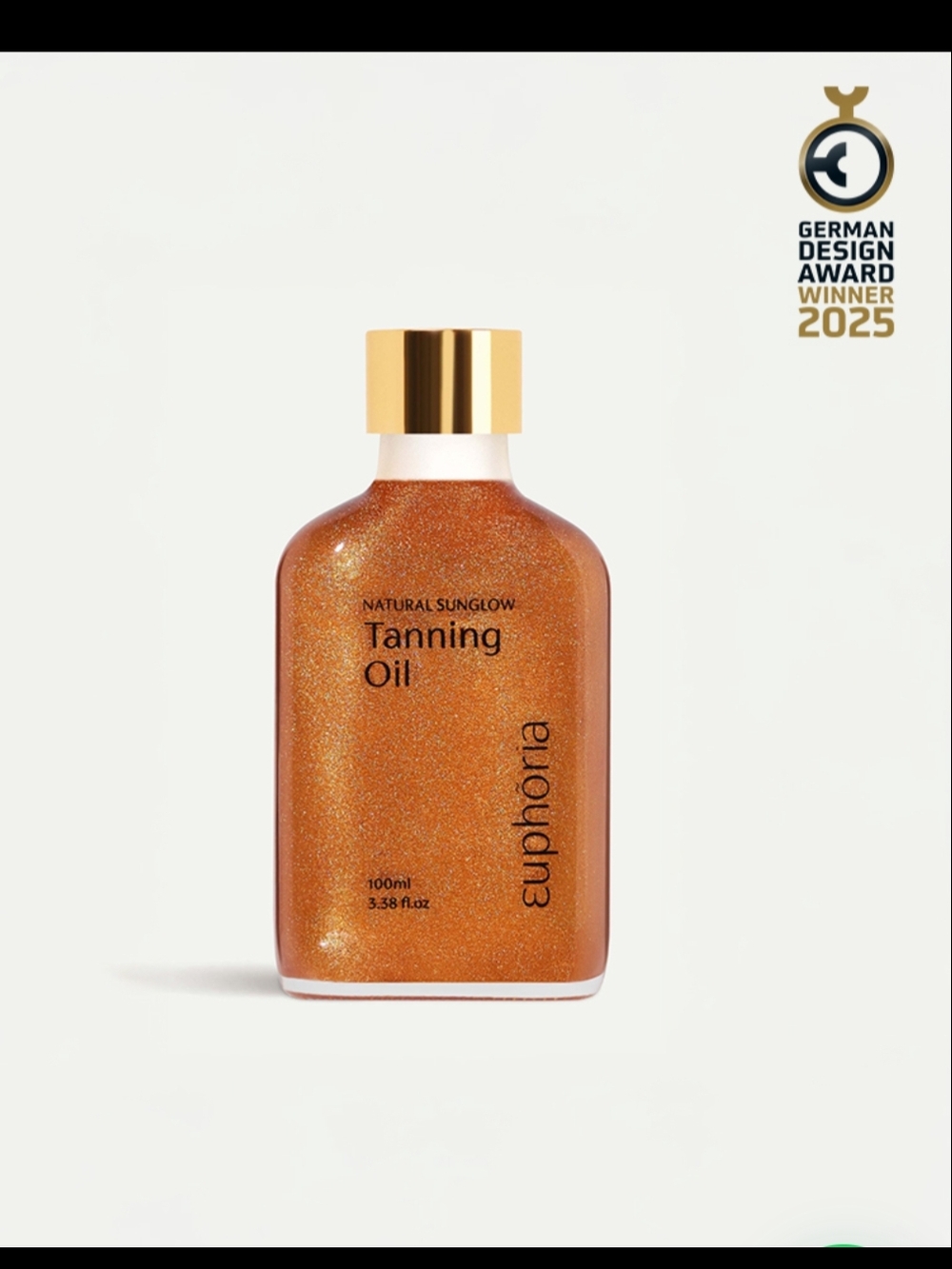 Euphoria Natural Sunglow Bronze Sparkles Tanning Oil  Sicilian Almond & Coconut - Picture 8 of 8